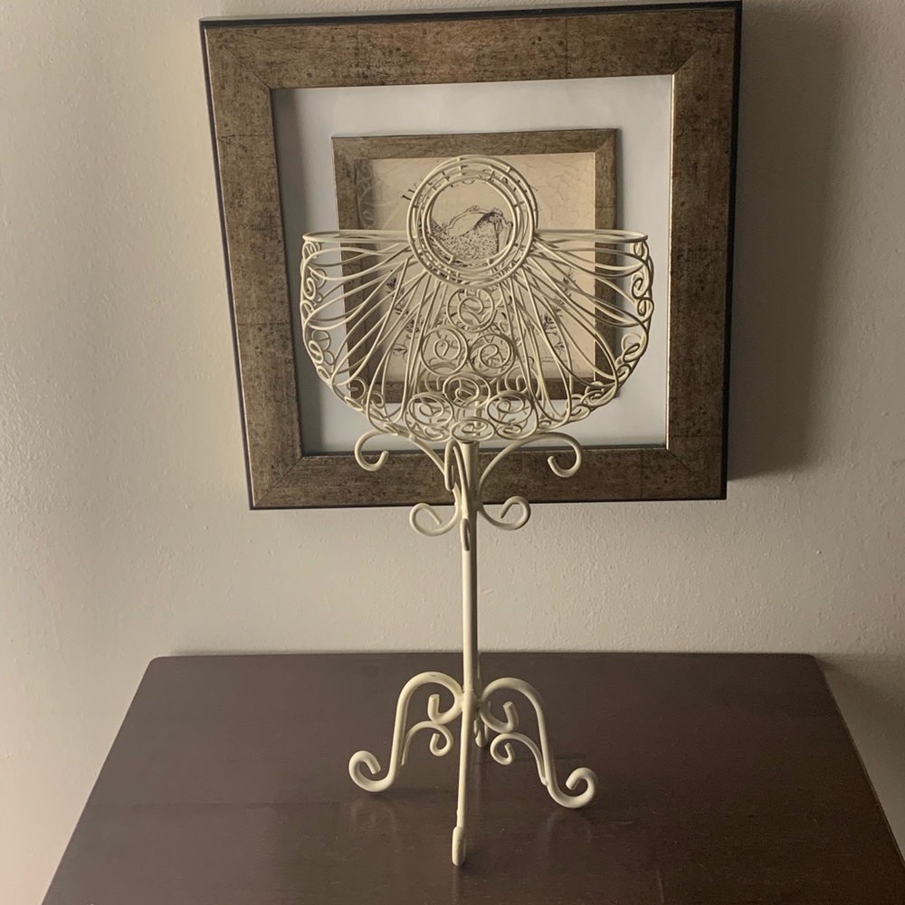 Vintage metal jewelry stand holder